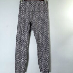Lululemon Leggings Yoga Pants Athletic Gray Print High Rise Size‎ 8